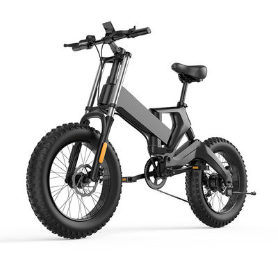 20 Inch Fat Tire Electric Folding Bike AC100v Dengan Baterai Lithium 10AH
